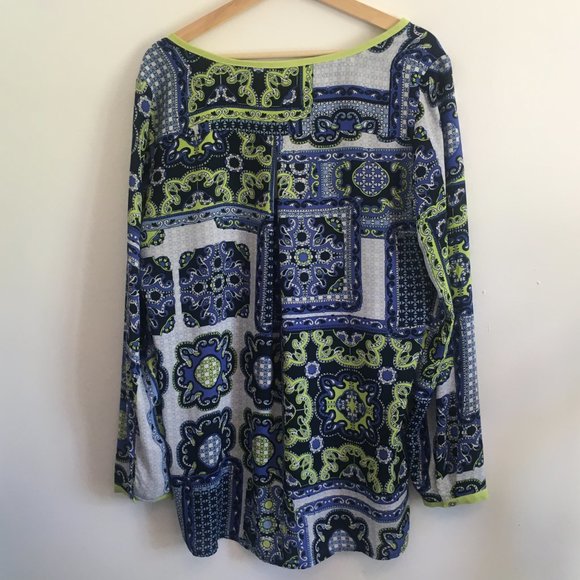 Nautica Boho Style Print Tunic with Neon Trim - Picture 9 of 12